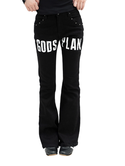 Rivet Flare Graphic Jeans