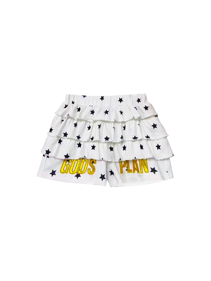 Skort a strati con applicazioni metallizzate