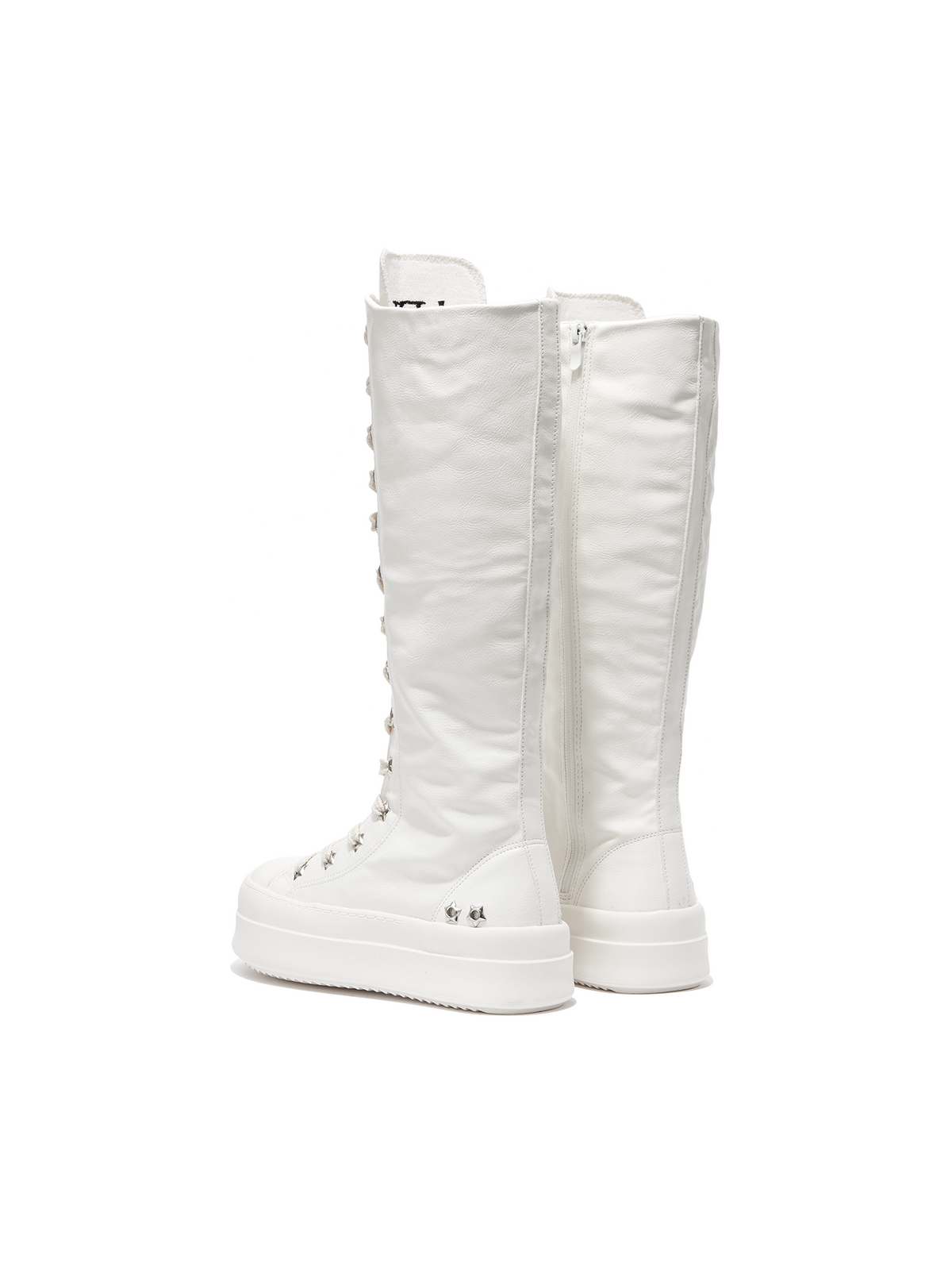 Lace-Up Platform Knee-High Boots