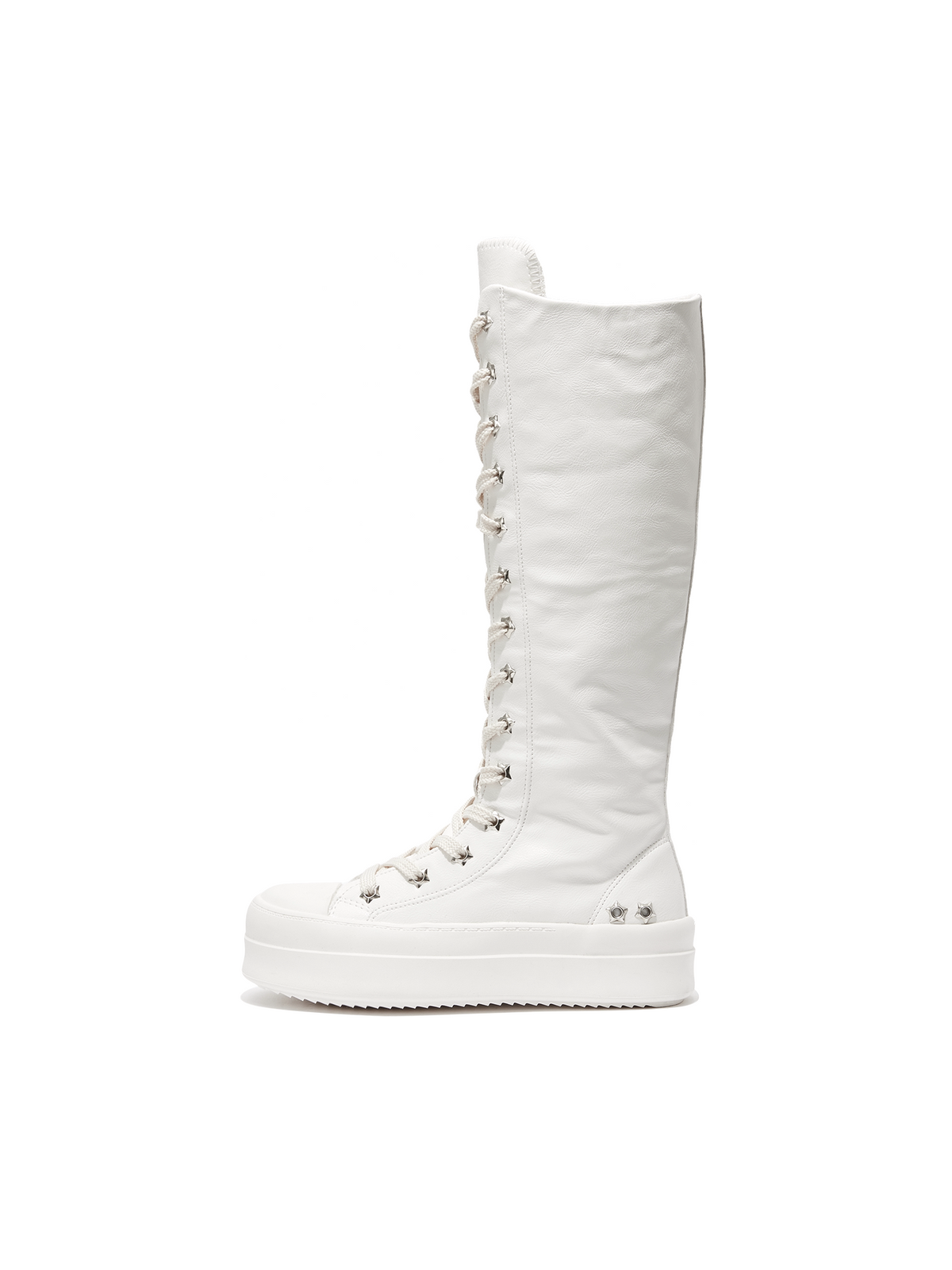 Lace-Up Platform Knee-High Boots
