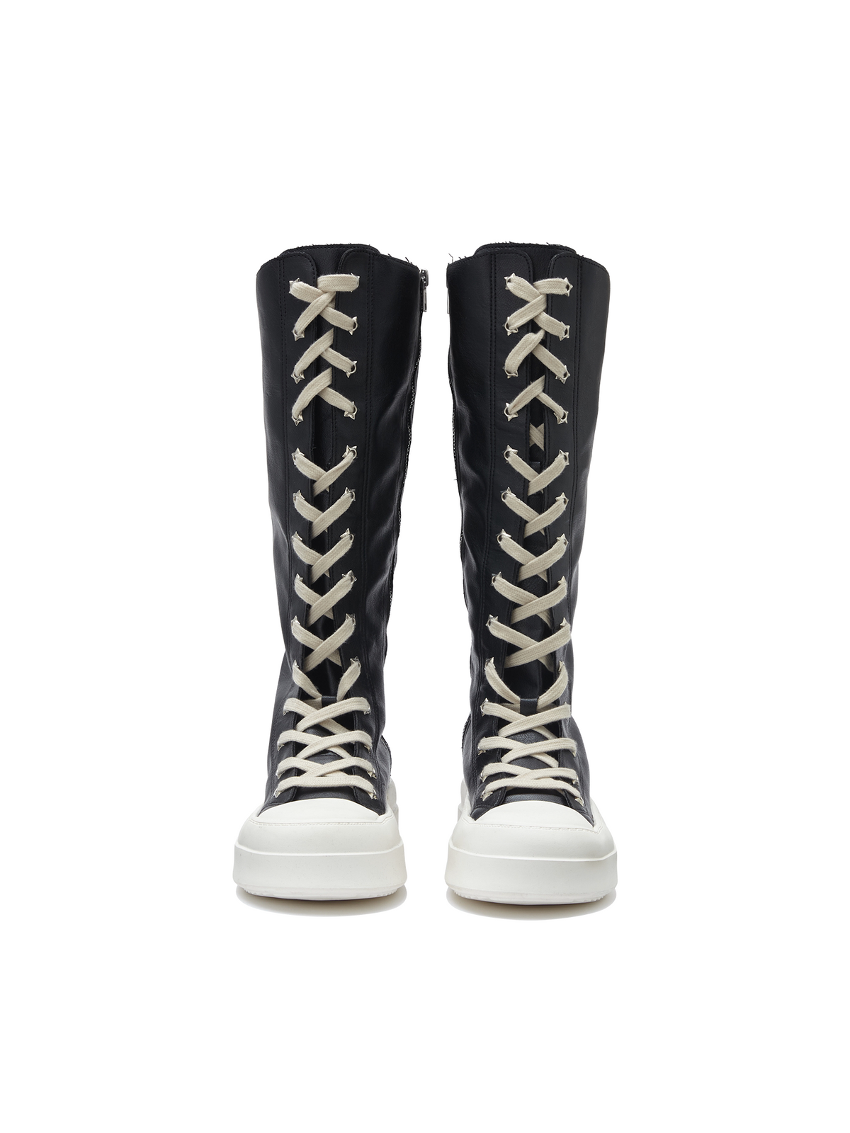 Lace-Up Platform Knee-High Boots