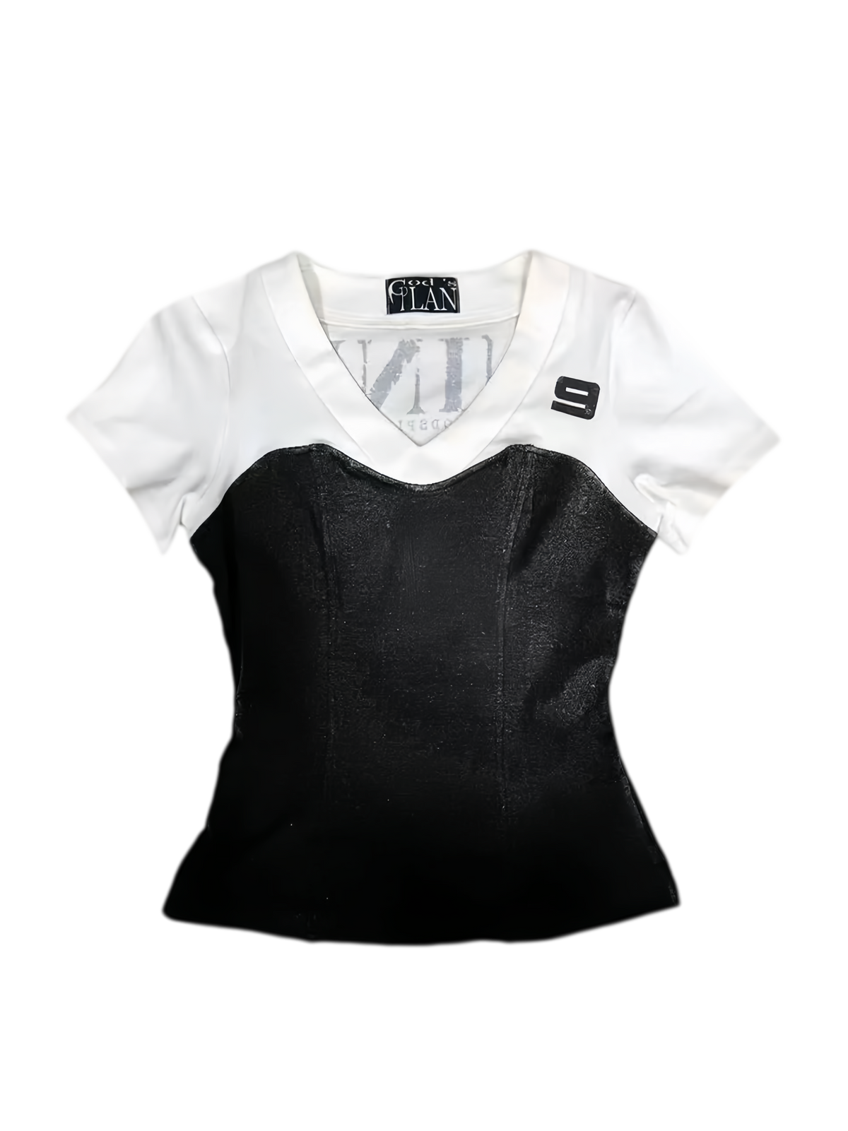 T-shirt ajusté style corset contrasté