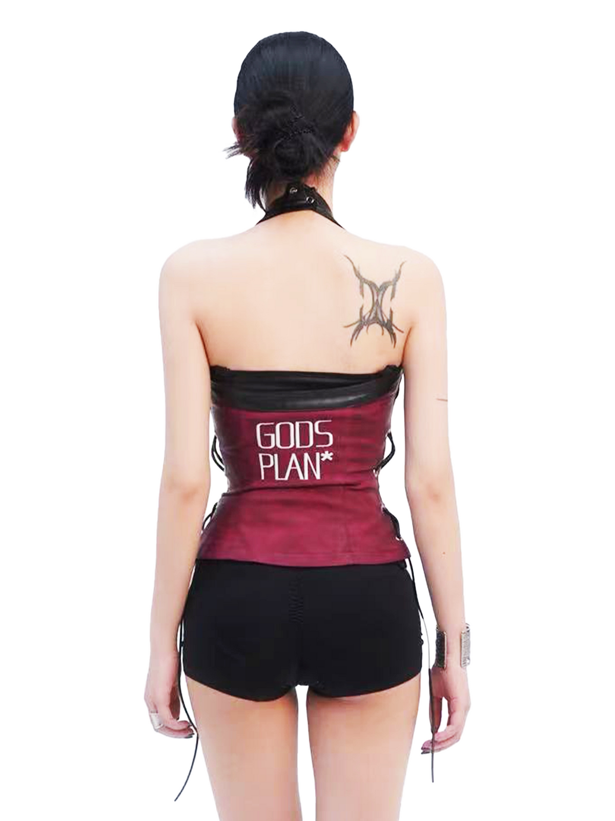 Colorblock Corset Halter Tank Top