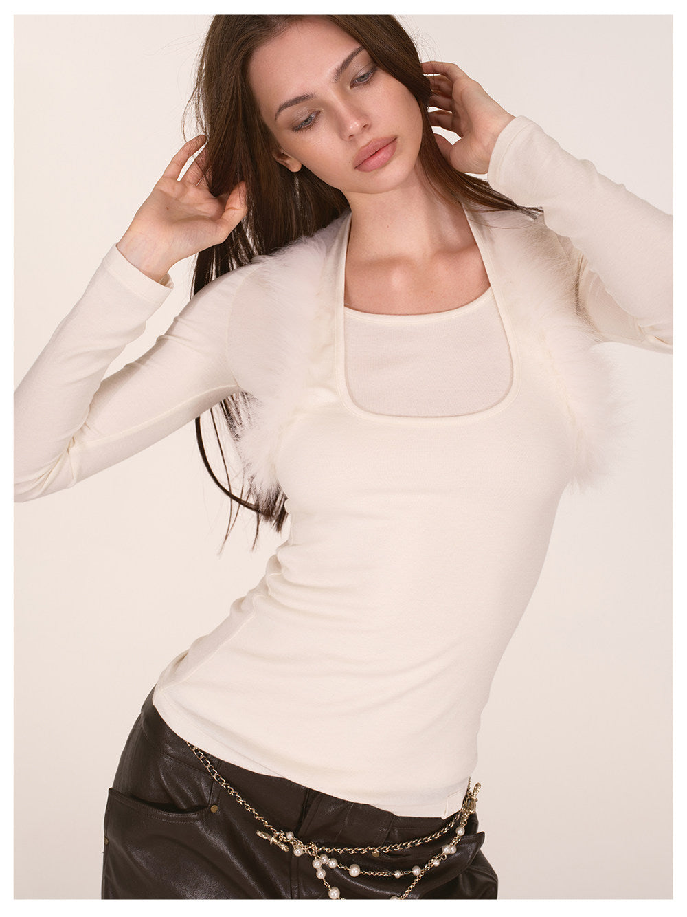 Fox Fur Layered Halter Top
