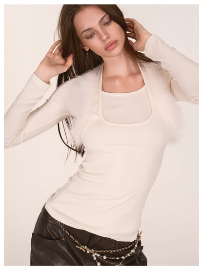 Fox Fur Layered Halter Top