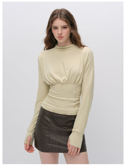 Ruched Knit Top Skirt Set