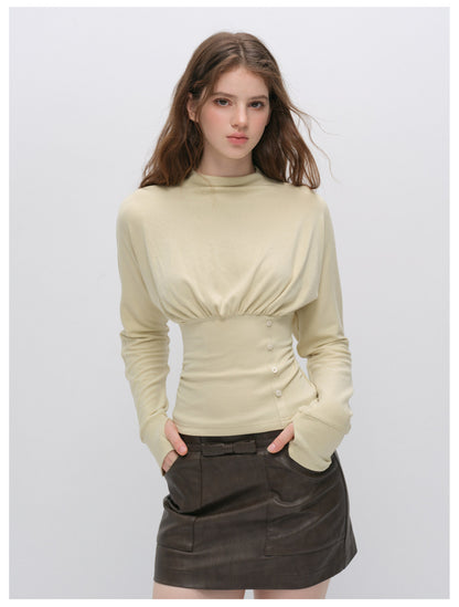 Ruched Knit Top Skirt Set