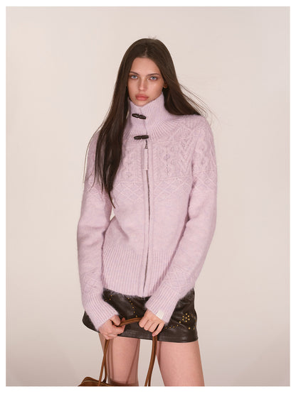 Cable-Knit Waist-Shaping Cardigan Jacket