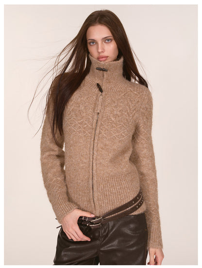 Cable-Knit Waist-Shaping Cardigan Jacket
