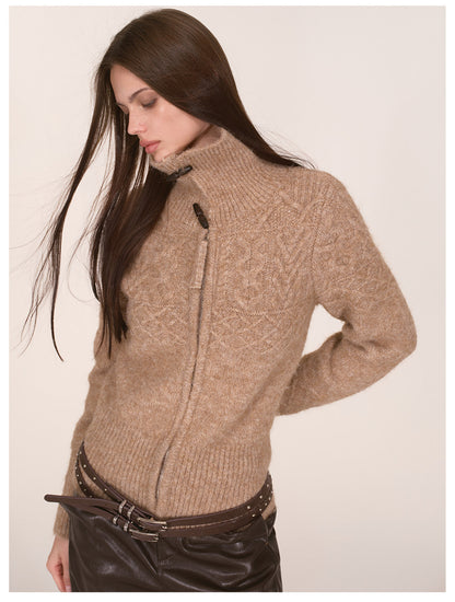 Cable-Knit Waist-Shaping Cardigan Jacket