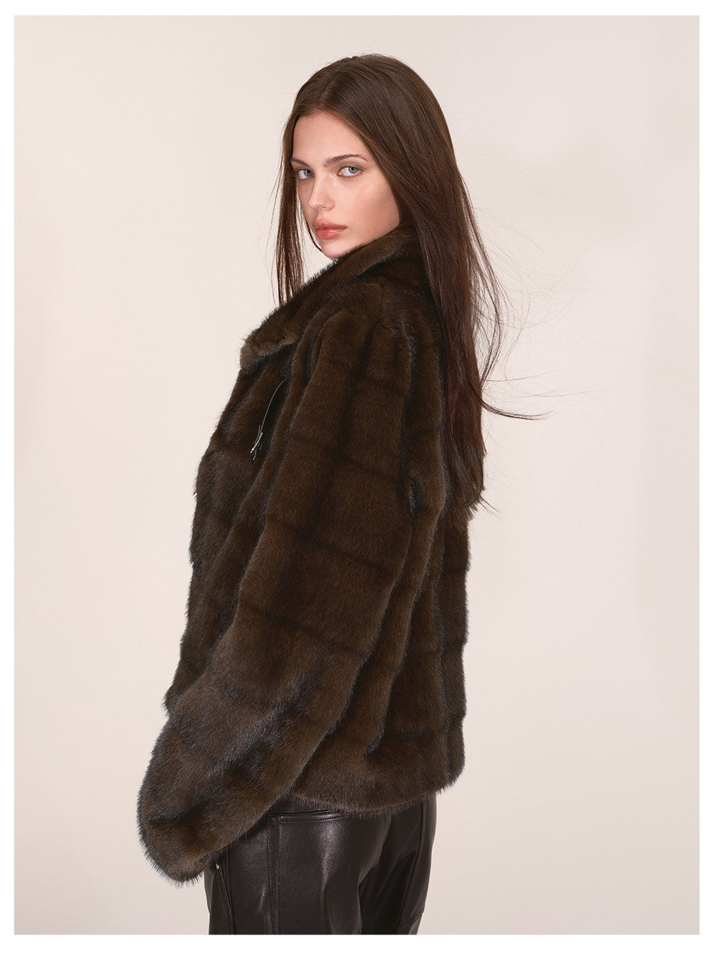 Giacca corta vintage in ecopelliccia