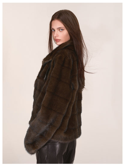 Giacca corta vintage in ecopelliccia