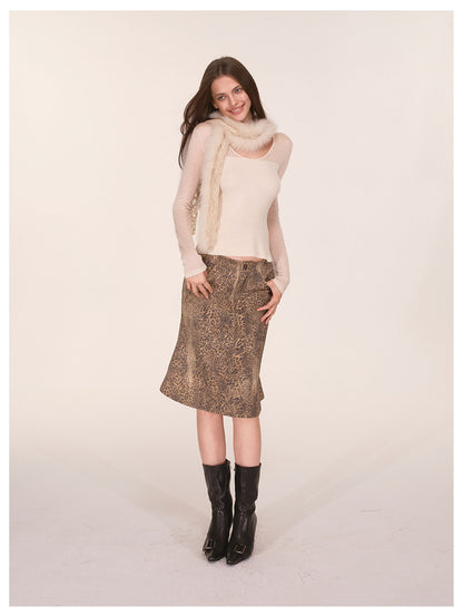 Top in maglia trasparente con scollo a V in Tencel
