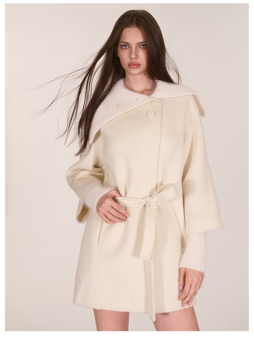 Double-Faced Asymmetric Wool Coat