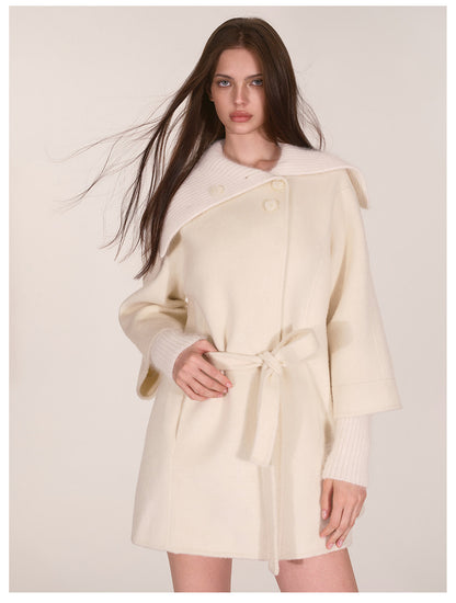 Double-Faced Asymmetric Wool Coat