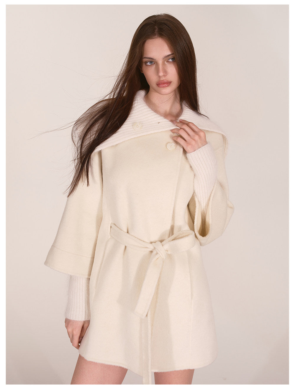 Double-Faced Asymmetric Wool Coat