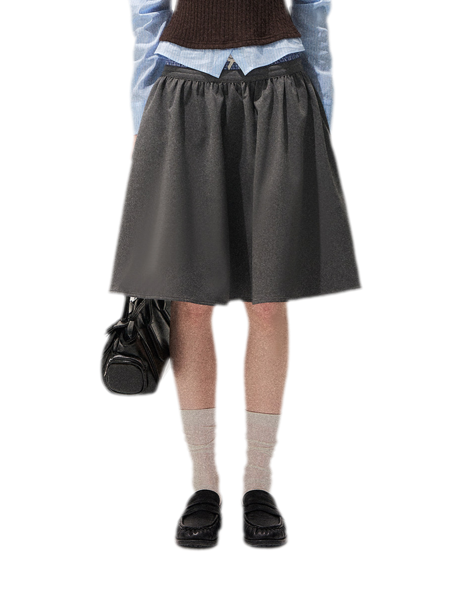 Pleated A-Line Mini Skirt