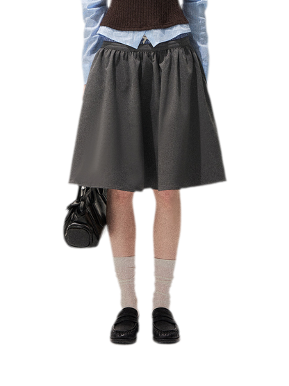 Pleated A-Line Mini Skirt