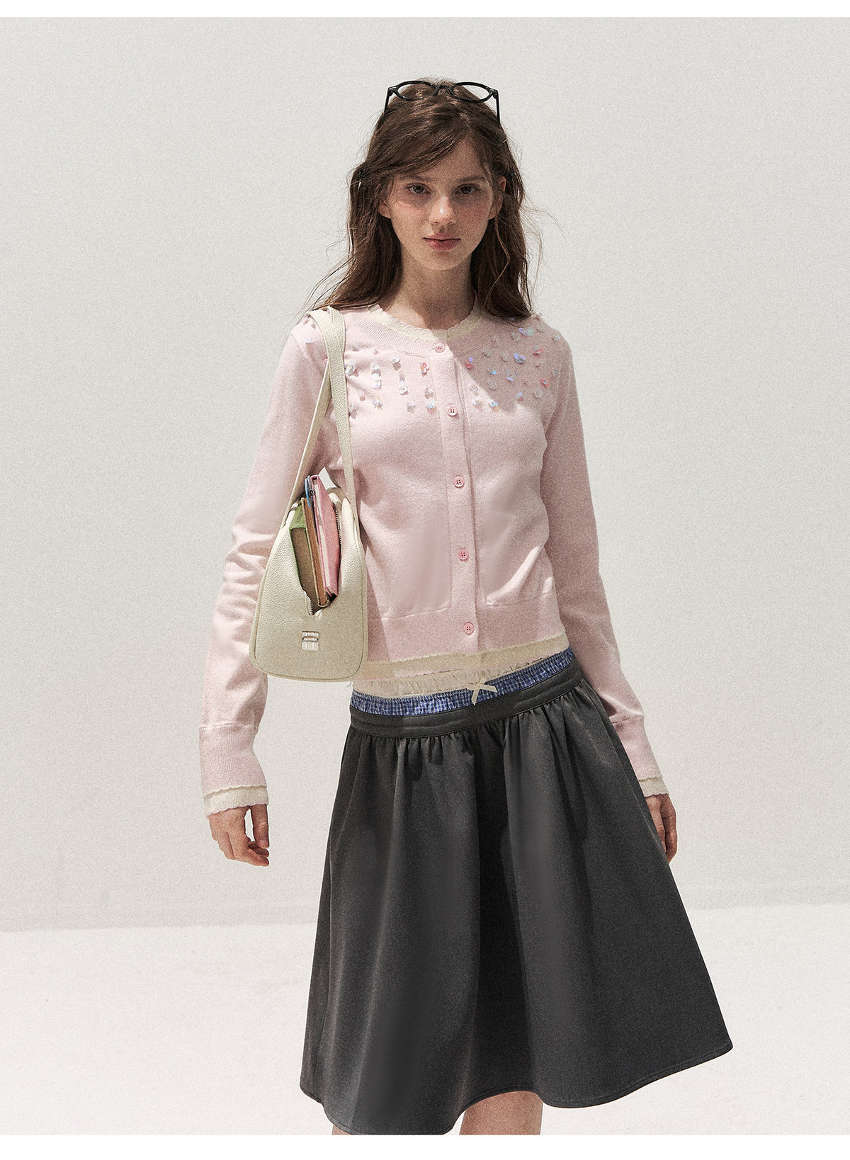 Pleated A-Line Mini Skirt