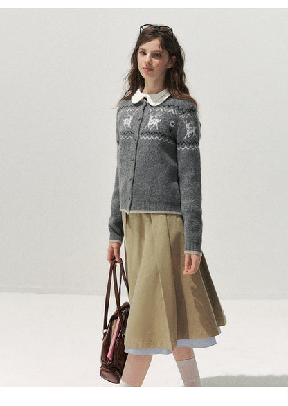 Fair Isle Cropped Cardigan