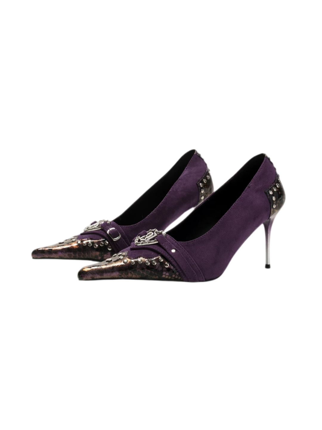 Décolleté con tacco a stiletto sfumate con stampa serpente