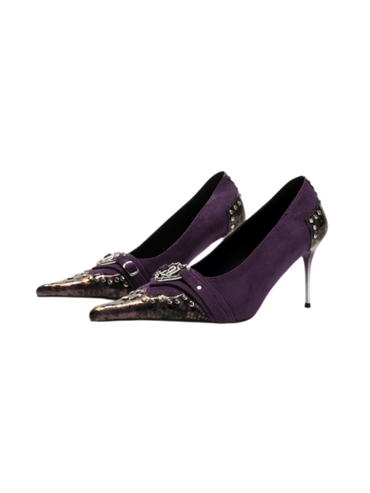 Décolleté con tacco a stiletto sfumate con stampa serpente