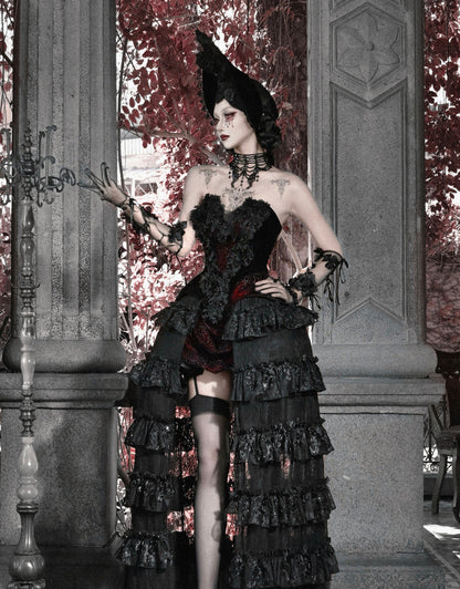 Áo corset Gothic ren nhung