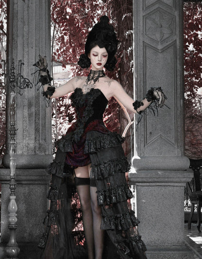 Áo corset Gothic ren nhung