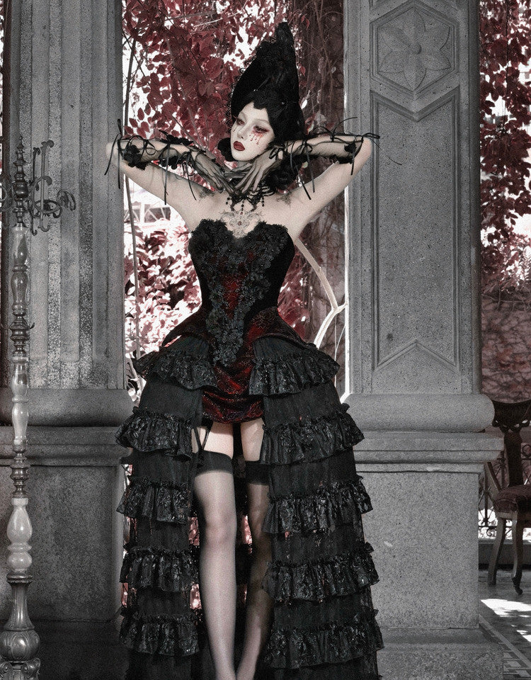 Áo corset Gothic ren nhung