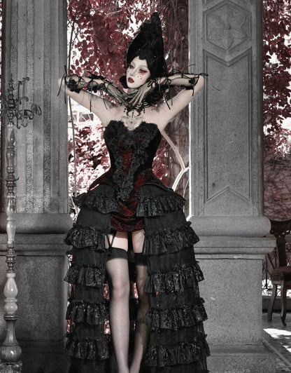 Áo corset Gothic ren nhung