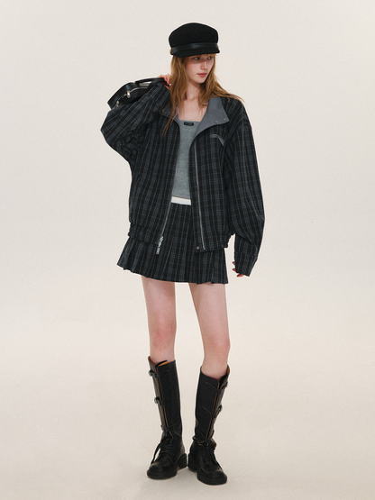 Reversible Plaid Boxy Jacket