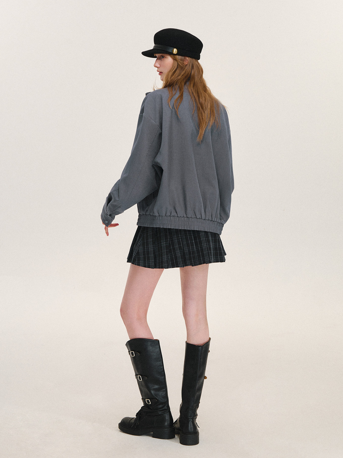 Reversible Plaid Boxy Jacket