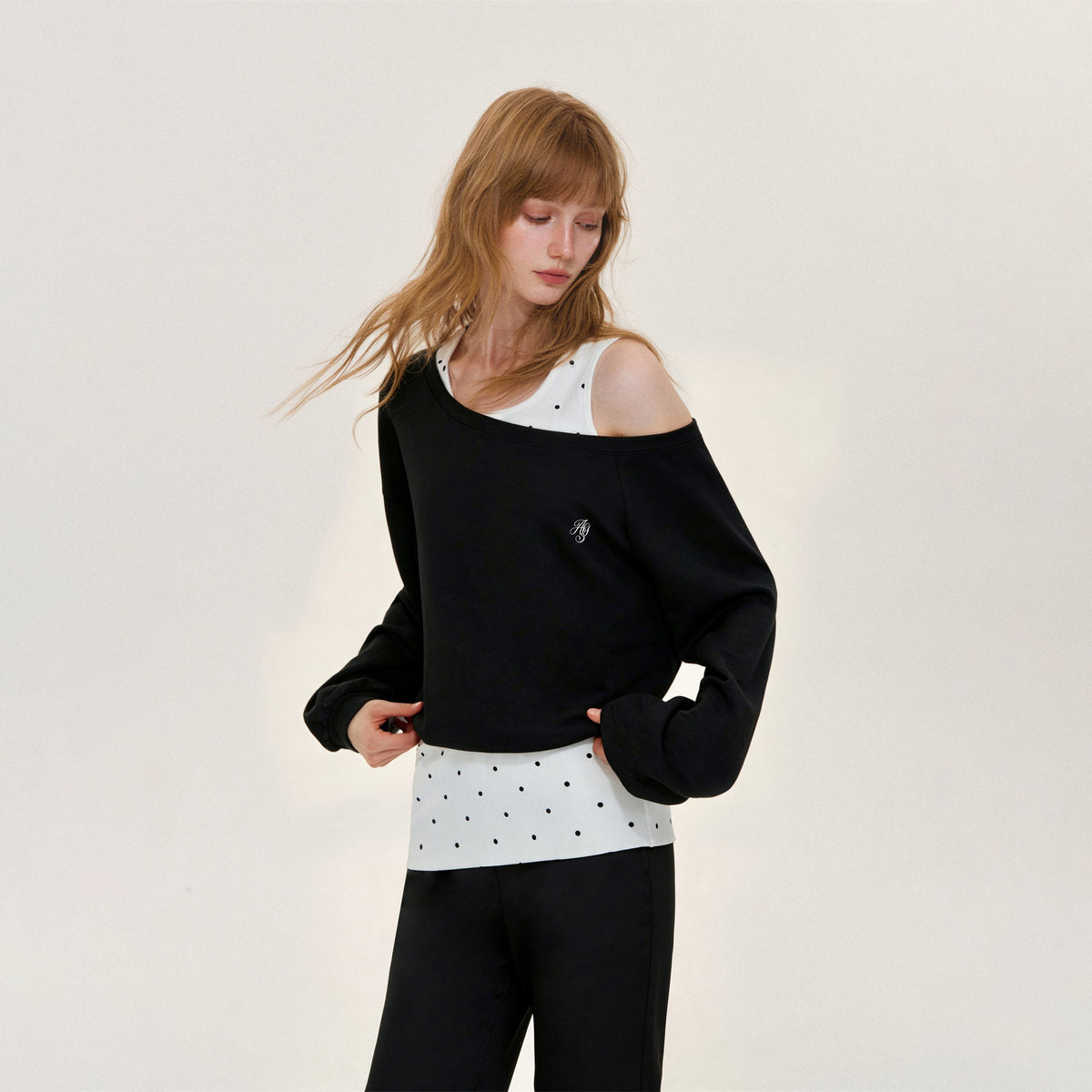 Polka Dot Asymmetrical Layered Set