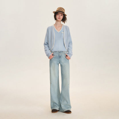 Fine Knit Cardigan Vest Set