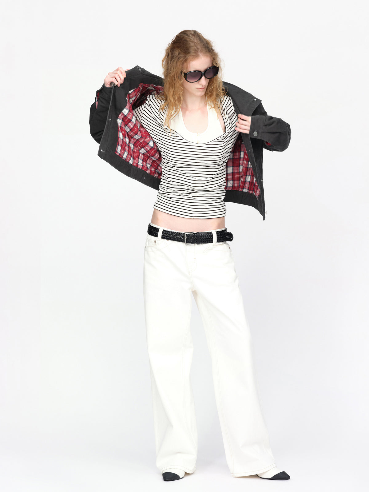 Vintage-gewaschene wattierte Utility-Jacke