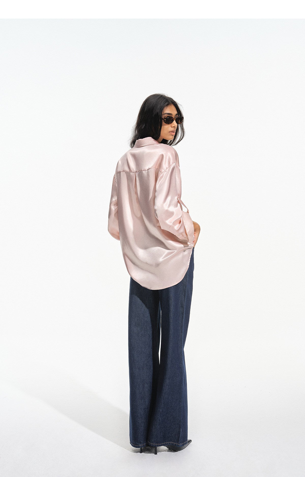 Jeans met contrasterende stiksels en hoge taille