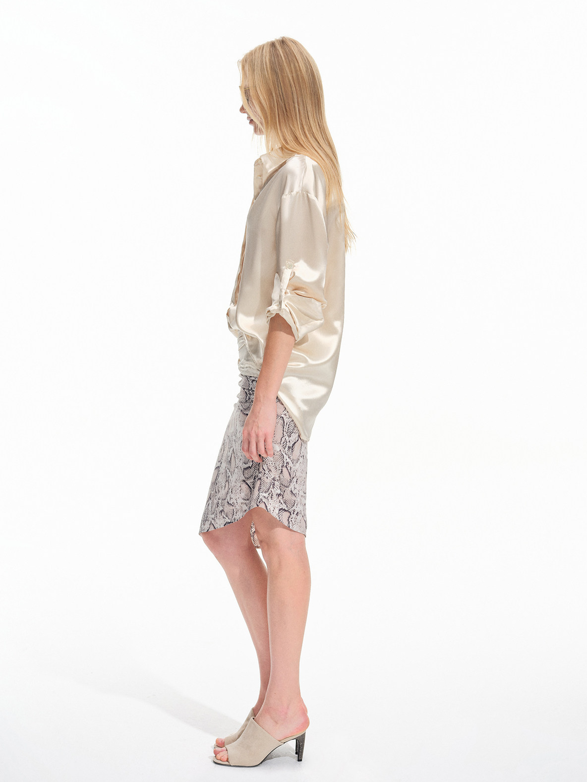 Camisa holgada de acetato brillante