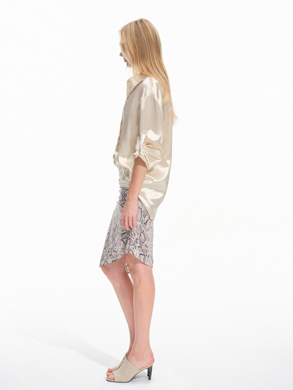 Camisa holgada de acetato brillante