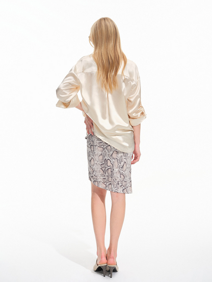 Camisa holgada de acetato brillante
