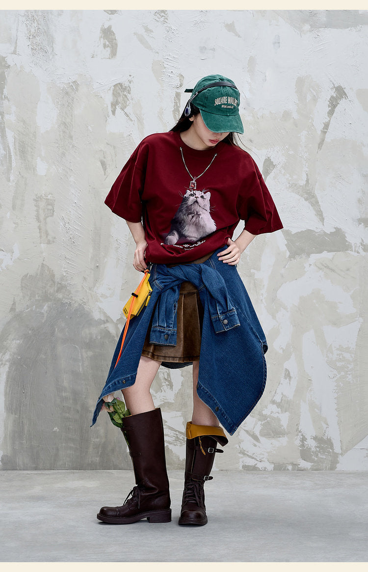Tactile Graphic Loose T-Shirt