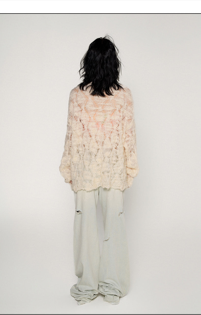 Mohair Alpaca Textured Cardigan