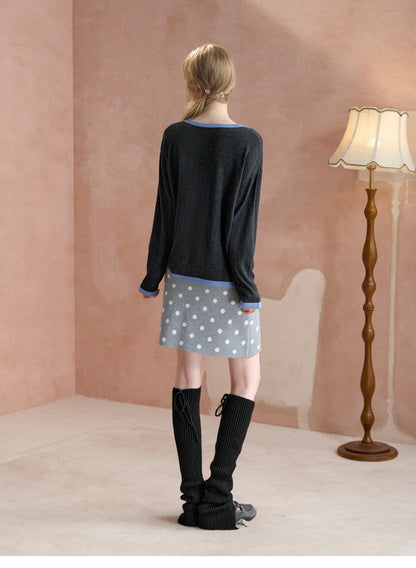 Oversized-Strickpullover mit Dalmatiner-Print