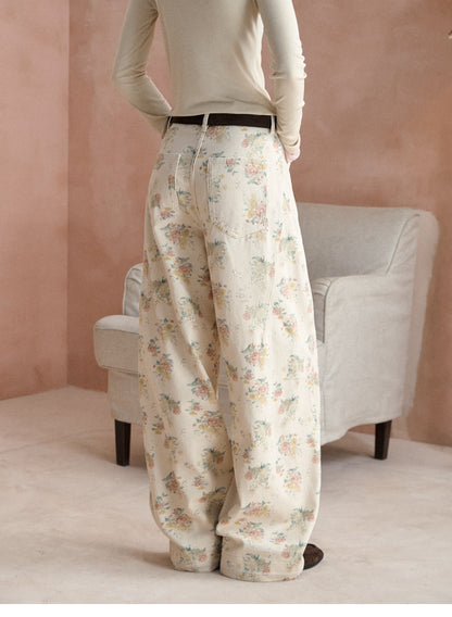 Vintage-Hose mit geschwungenem weitem Bein