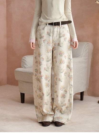 Vintage-Hose mit geschwungenem weitem Bein