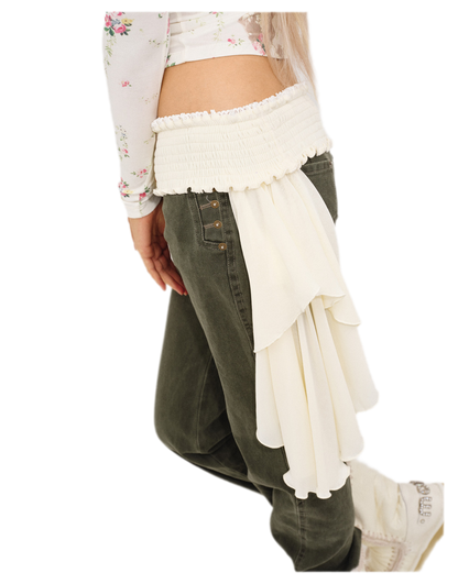 Vintage-gewaschene Hose mit geradem Bein