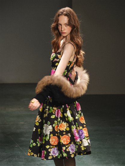 Wool Cable-Knit Jacket Dress Set 100% Wool