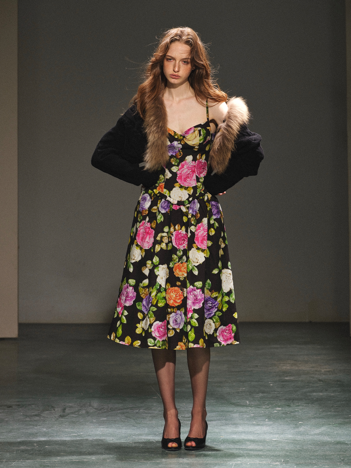 Wool Cable-Knit Jacket Dress Set 100% Wool
