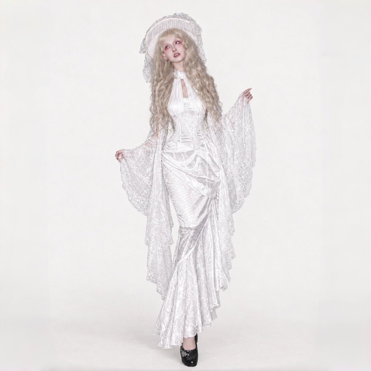 Robe sirène gothique en dentelle