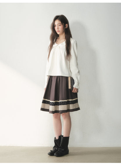 Camisa de Lyocell con ribete de encaje