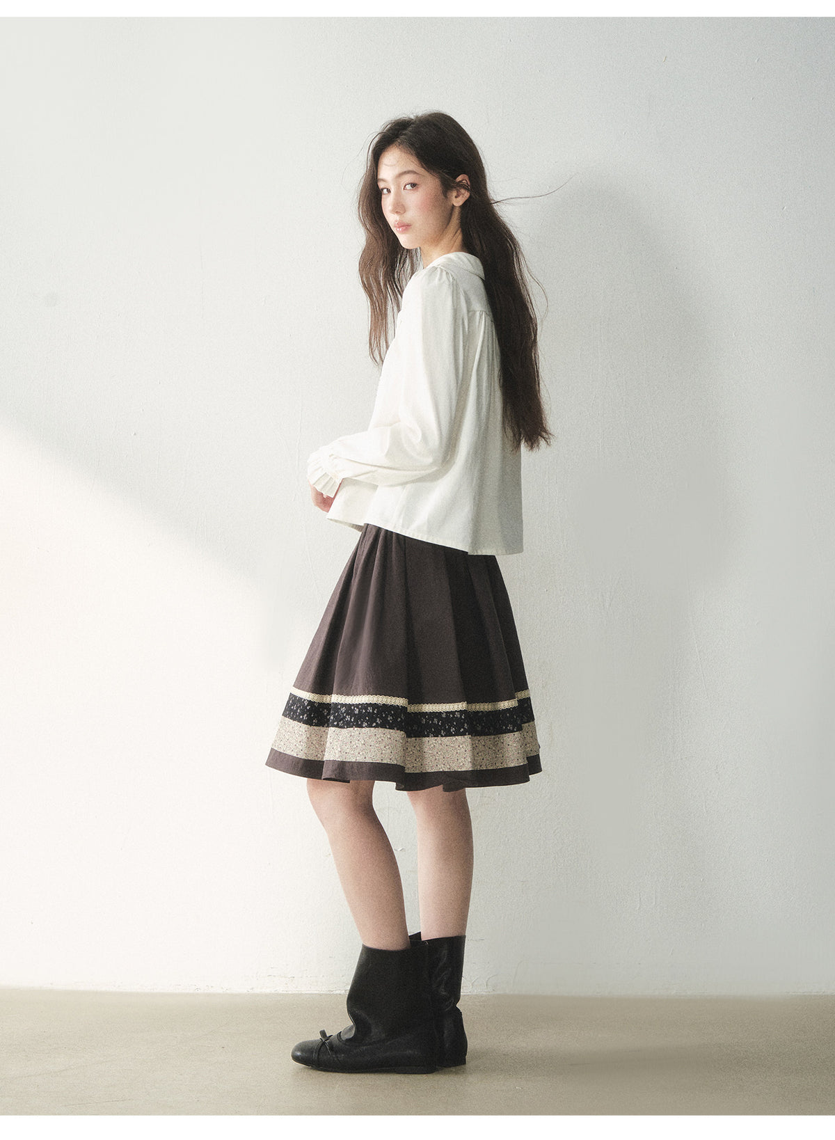 Camisa de Lyocell con ribete de encaje